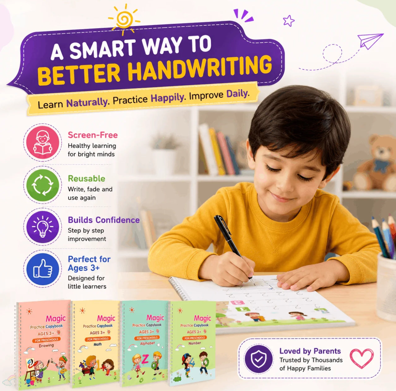 Sank Magic Practice Copybook Set | 4 Books Learning Kit