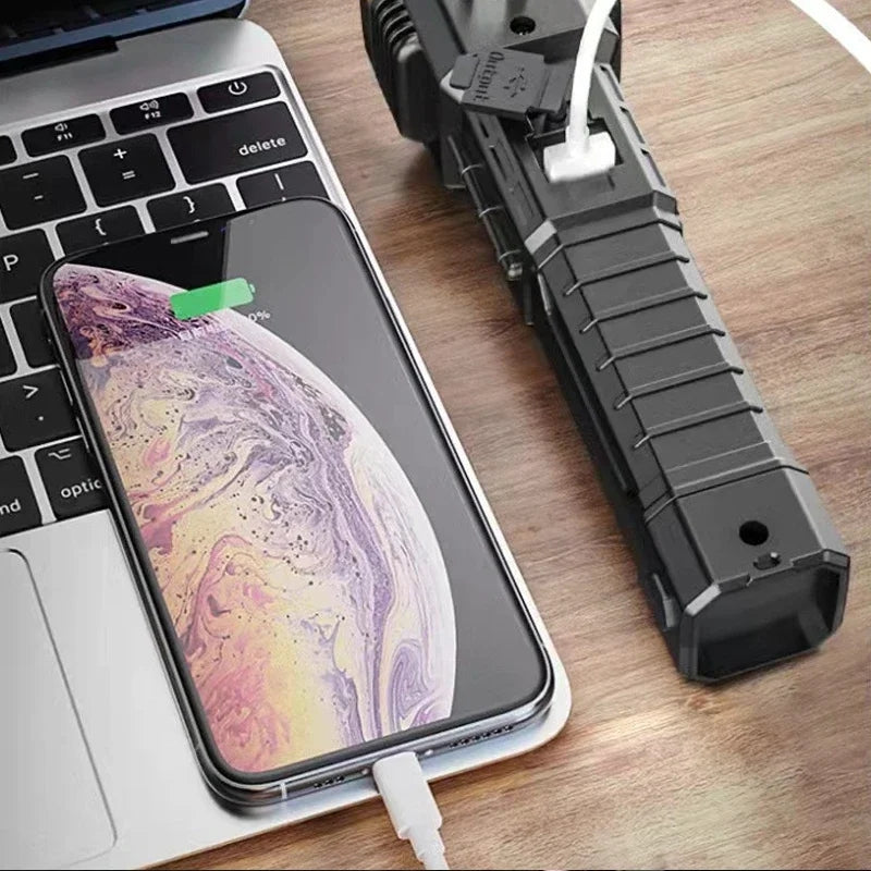 8-in-1 Multifunction Rechargeable LED Flashlight with Emergency Tools