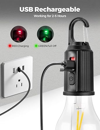 Rechargeable LED Hanging Bulb Light
