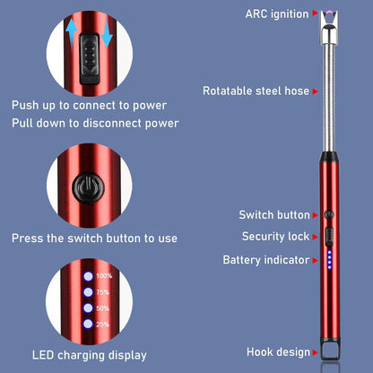 Rechargeable Electric Arc Kitchen Lighter | Long Neck USB Lighter