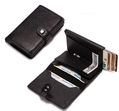 RFID Cardholder Wallet - Premium PU Leather (With Strap / Classic Slim)