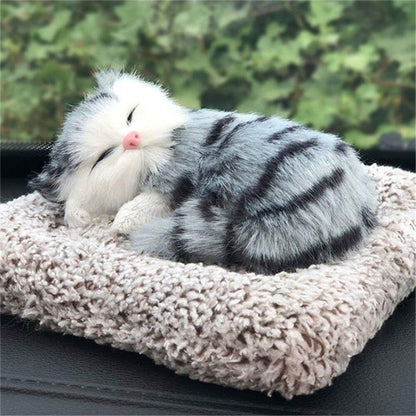 Cute Sleeping Cat Toy | For Car Dashboard & Home Living