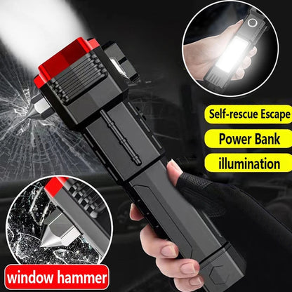 8-in-1 Multifunction Rechargeable LED Flashlight with Emergency Tools