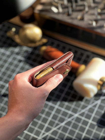 Multifunctional Slim Compact Wallet, Handmade Leather Card Holder