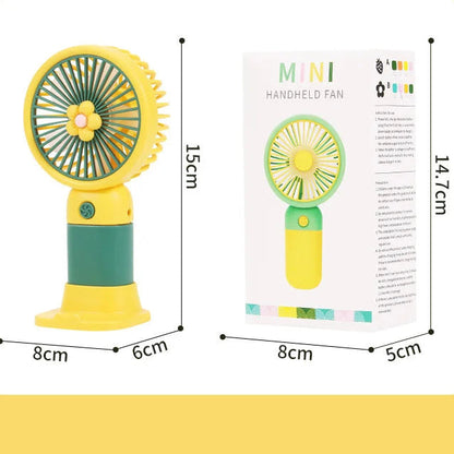 1 Pc - Portable USB Rechargeable Flower Handheld Mini Electric Fan