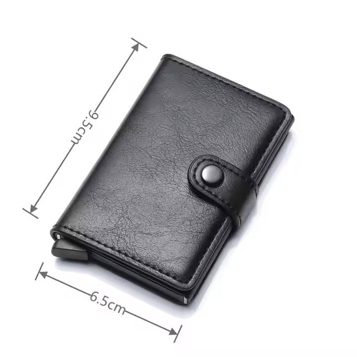 RFID Cardholder Wallet – Premium PU Leather (With Strap / Classic Slim)