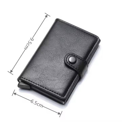 RFID Cardholder Wallet - Premium PU Leather (With Strap / Classic Slim)