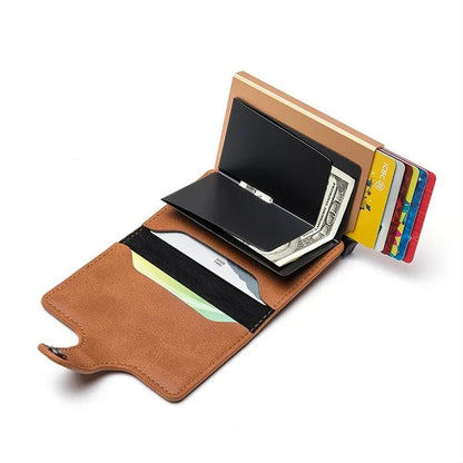 RFID Cardholder Wallet - Premium PU Leather (With Strap / Classic Slim)