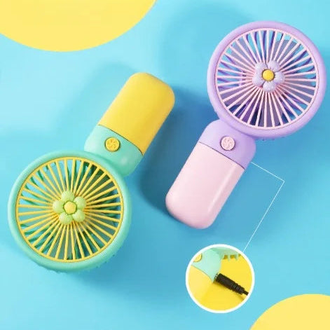 1 Pc - Portable USB Rechargeable Flower Handheld Mini Electric Fan