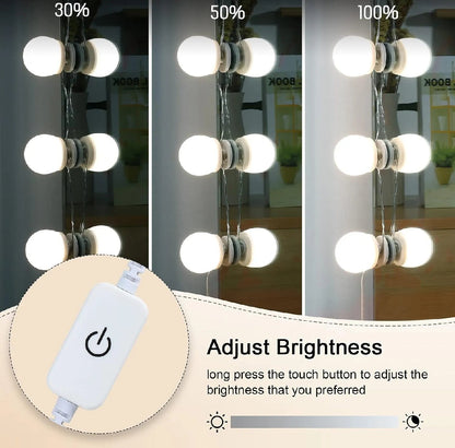 LED Vanity Mirror Lights | 10 Bulb Makeup Lighting Kit (Plastic Body)