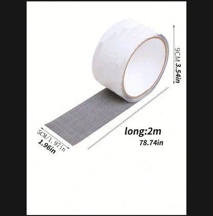 2 PACK- Waterproof Self-Adhesive Window Screen Repair Mesh Tape Roll (2meter)