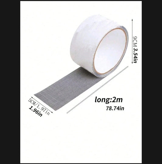 2 PACK- Waterproof Self-Adhesive Window Screen Repair Mesh Tape Roll (2meter)