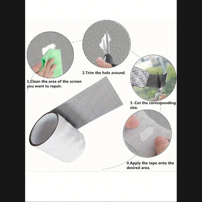 2 PACK- Waterproof Self-Adhesive Window Screen Repair Mesh Tape Roll (2meter)