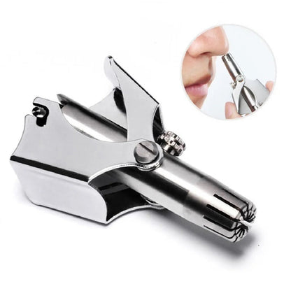 Stainless Steel Nose Hair Trimmer | Manual Portable Grooming Tool