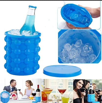 Portable Silicone Ice Cube Maker | Space-Saving Ice Bucket