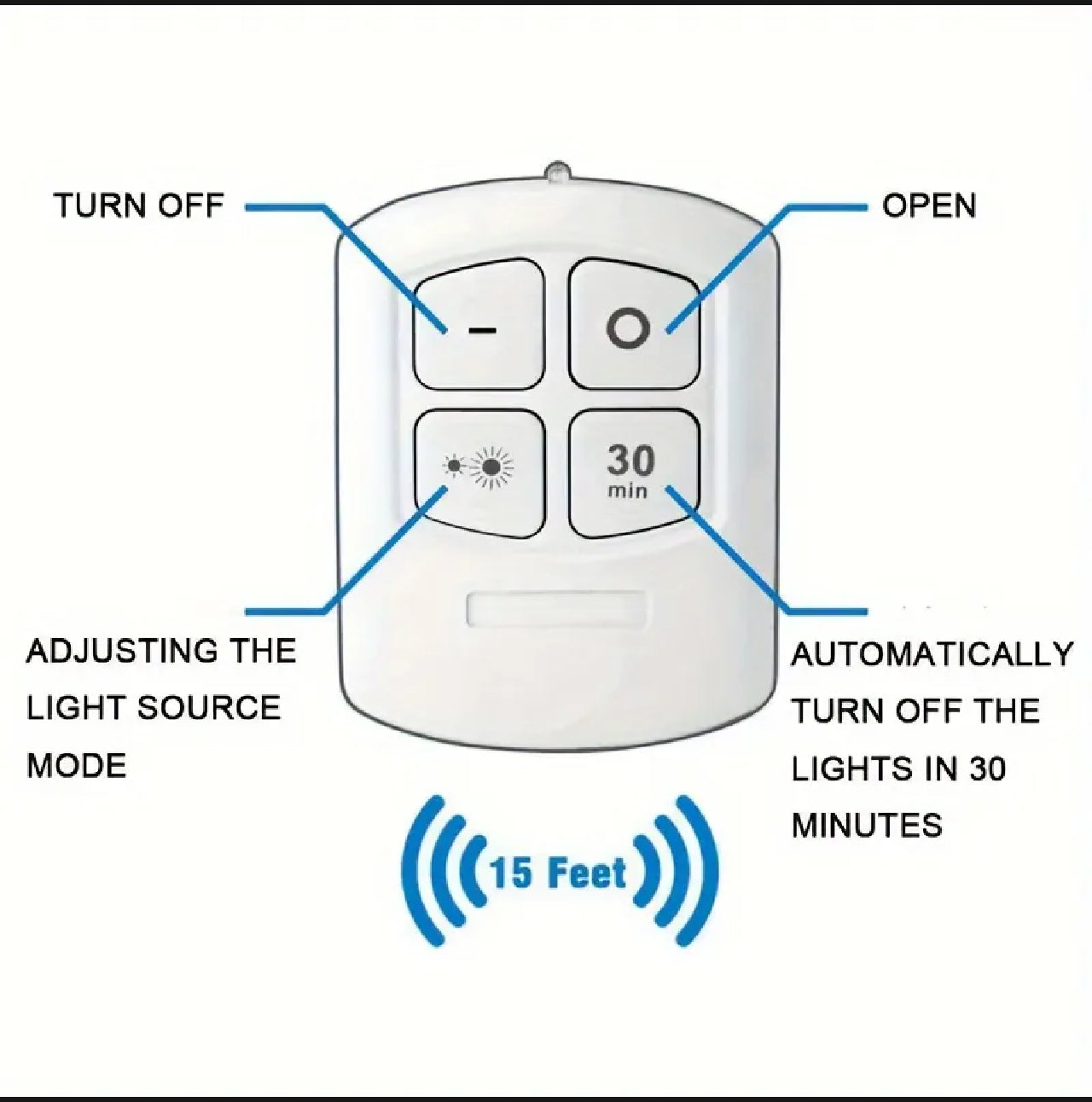 3-Pack Wireless White LED Puck Lights with Remote Control