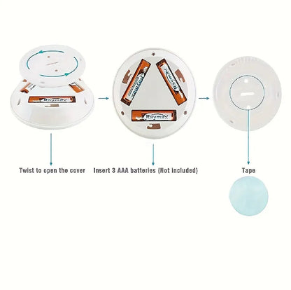 3-Pack Wireless White LED Puck Lights with Remote Control