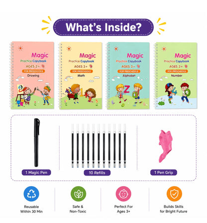 Sank Magic Practice Copybook Set | 4 Books Learning Kit