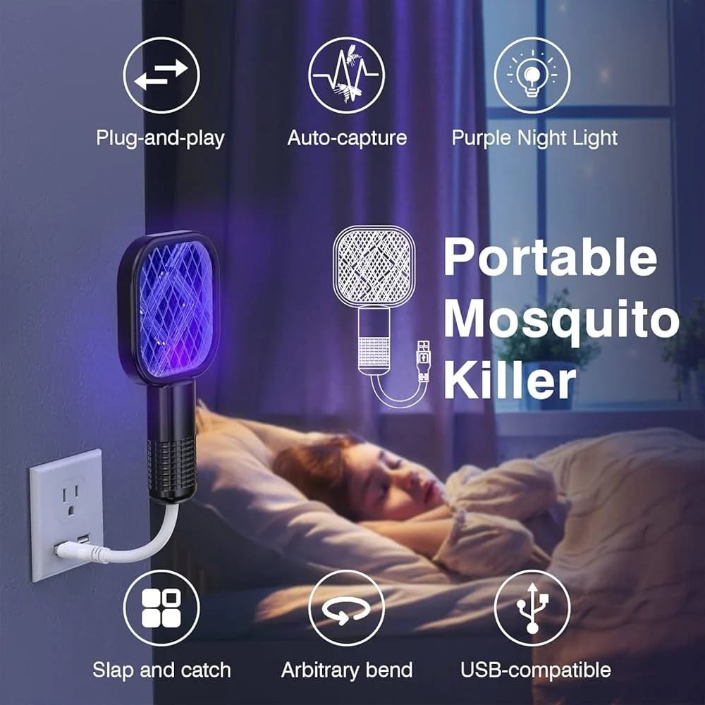 Electric Mosquito Killer Racket | UV Light USB Zapper