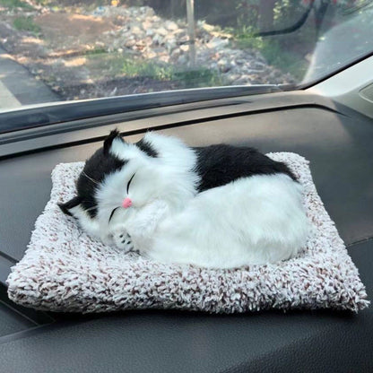 Cute Sleeping Cat Toy | For Car Dashboard & Home Living
