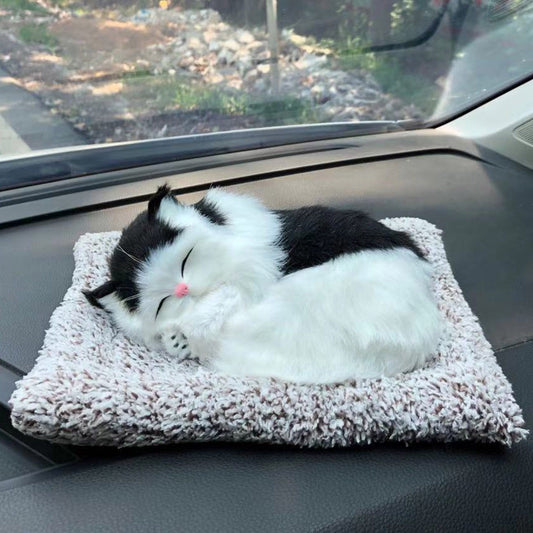 Cute Sleeping Cat Toy | For Car Dashboard & Home Living