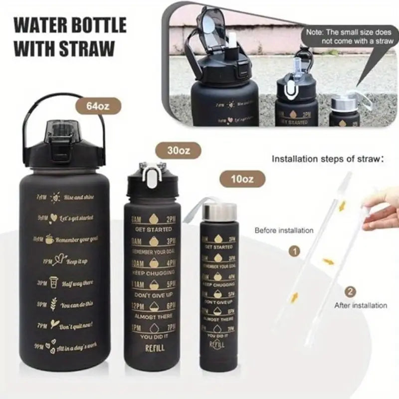 Pack of 3 Leak-Proof Sports Bottles