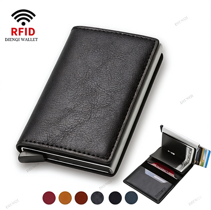 RFID Cardholder Wallet – Premium PU Leather (With Strap / Classic Slim)